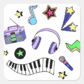 音楽を上げる スクエアシール (正面)