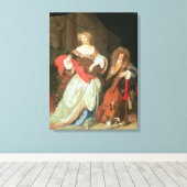 音楽を作っているカップル キャンバスプリント (インサイチュ (ウッドフロア))