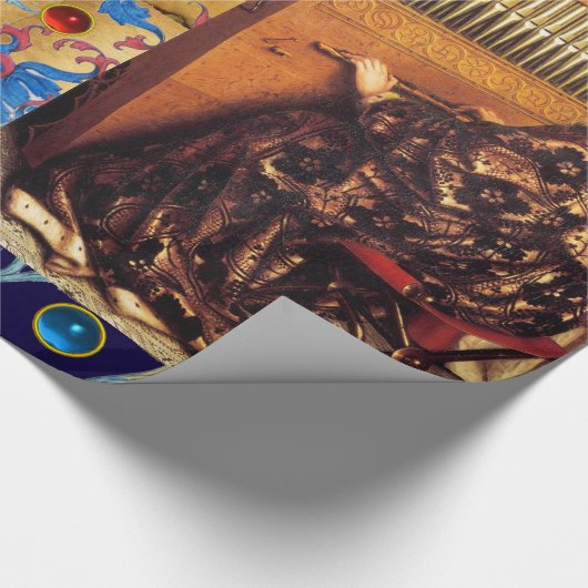 音楽を作る天使フローラクリスマスパーチメント ラッピングペーパー (角)