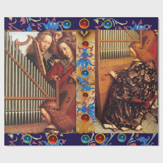 音楽を作る天使フローラクリスマスパーチメント ラッピングペーパー (フラット)