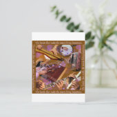 音楽を作る手。作って下さい幸福(ブラウン)を ポストカード (スタンド正面)