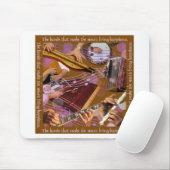 音楽を作る手。作って下さい幸福(ブラウン)を マウスパッド (マウス)