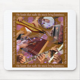 音楽を作る手。作って下さい幸福(ブラウン)を マウスパッド