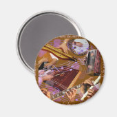 音楽を作る手…幸せを作る(茶色) マグネット (正面/裏面)