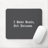 音楽を作る、言い訳はしない おもしろ引用集 マウスパッド (マウス)
