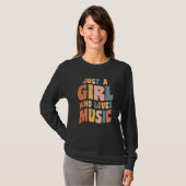 音楽を愛するただの女の子 シンガーの引用 音楽家 Tシャツ (正面フル)