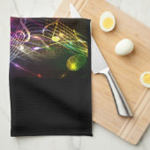 音楽を愛する人のための色の音楽ノート キッチンタオル (四つ折り)