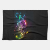 音楽を愛する人のための色の音楽ノート キッチンタオル (横)