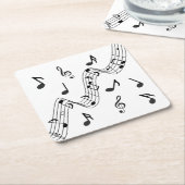 音楽を愛する人のための音楽ノートとスタッフコースター スクエアペーパーコースター (アングル)