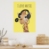 音楽を愛する音楽アート ポスター (キッチン)