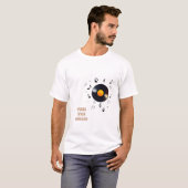 音楽を感じる - レトロなビニールアート Tシャツ (正面フル)