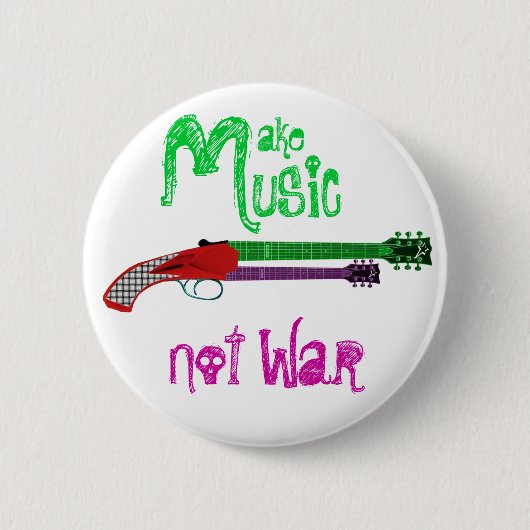 音楽を戦争ではなく作る 缶バッジ (正面)