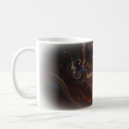 🎸 音楽を昇華させる炎ギターマグ コーヒーマグカップ (左)