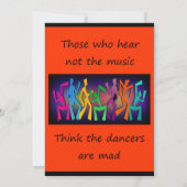 音楽を聞かない者は、ダンサーが狂っていると思う 招待状 (裏面)