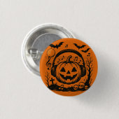 音楽を聴くためのハロウィンボタン 缶バッジ (正面&裏面)