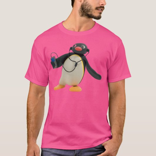 音楽を聴くピングー Tシャツ (正面)
