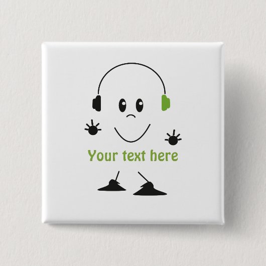 音楽を聴くボタン 缶バッジ (正面)