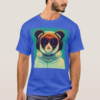 音楽を聴く動物たち　リラックスした動物たちのGIF Tシャツ