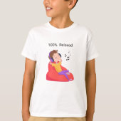 音楽を聴く少年 Tシャツ (正面)