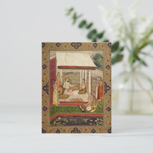 音楽を聴く王子と王女 ポストカード (スタンド正面)