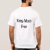 音楽を自由保って下さい Tシャツ (裏面)