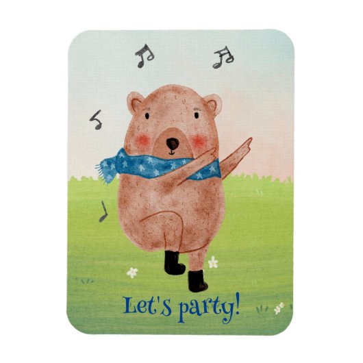 音楽を見て、ダンスのポストカードを聞く マグネット (縦)