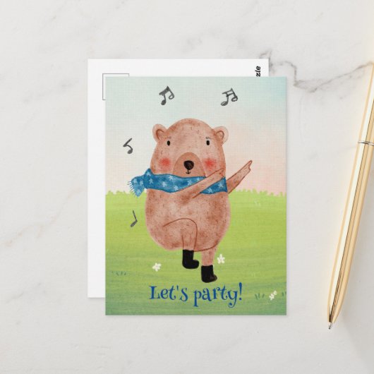 音楽を見て、ダンスを聞く ポストカード (正面/裏面インサイチュ)