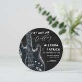 音楽を記録する 1枚の写真 QRコード ロック 私たちのウェディング 招待状 (スタンド正面)