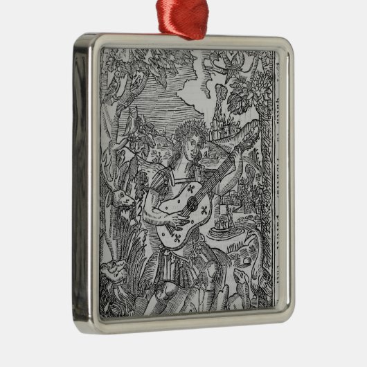 音楽を遊んでいるオルペウス メタルオーナメント (右)