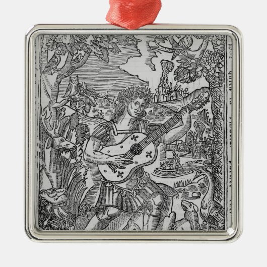 音楽を遊んでいるオルペウス メタルオーナメント (正面)