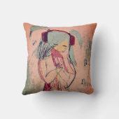 音楽を頭に抱えた少女 クッション (裏面)