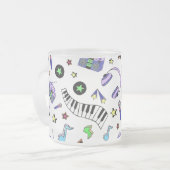 音楽を鳴らす フロストグラスマグカップ (正面左)