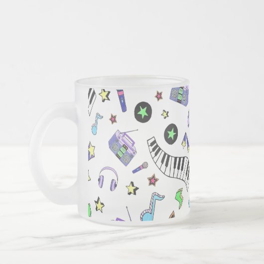音楽を鳴らす フロストグラスマグカップ (左)