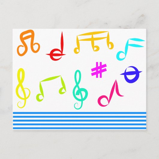音楽アイコン ポストカード (正面)