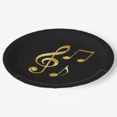 音楽アイコン、黒の金ゴールド、 ペーパープレート (アングル)
