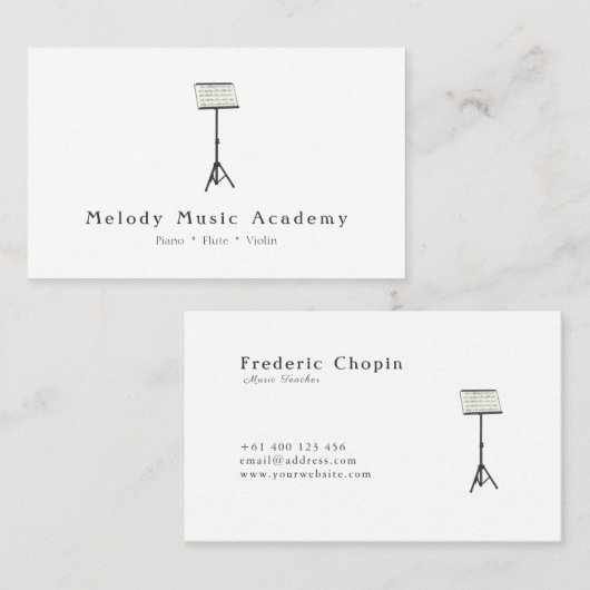 音楽アカデミー 名刺 (正面/裏面)