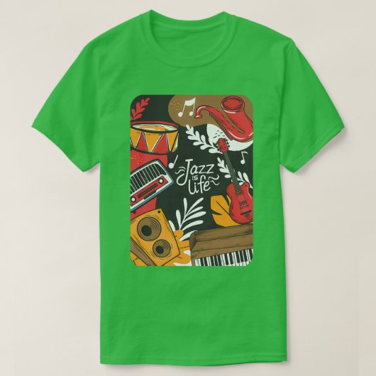音楽アートアフリカ音楽 Tシャツ (デザイン正面)
