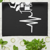 音楽アートドラマー鼓動 キッチンタオル (折り畳み)