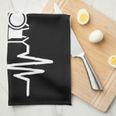 音楽アートドラマー鼓動 キッチンタオル (四つ折り)