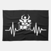 音楽アートドラマー鼓動 キッチンタオル (横)