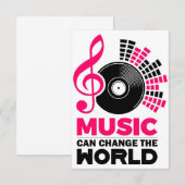 音楽アート音楽は世界を変えることができる サンキューカード (正面/裏面)