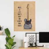 音楽アート音楽は人生 ポスター (ホームオフィス)