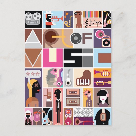 音楽アート ポストカード (正面)