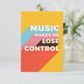 音楽アート 音楽は私のコントロールを失わせる サンキューカード (スタンド正面)