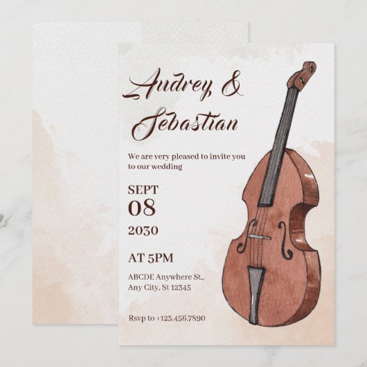 音楽アー結婚ト 招待状 (正面/裏面)