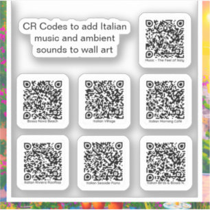 音楽イタリアンとサウンドの埋め込みQRコードシール シール