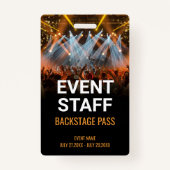 音楽イベントバックステージパスイベントスタッフ バッジ (正面)