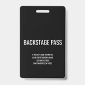 音楽イベントパーティー裏方パス イベントスタッフ バッジ (Back)