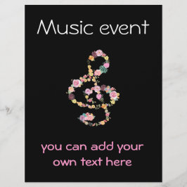 音楽イベントフローラクレフ、 音符記号 チラシ