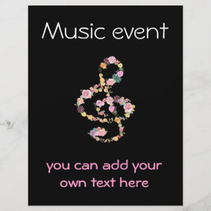 音楽イベントフローラクレフ、 音符記号 チラシ